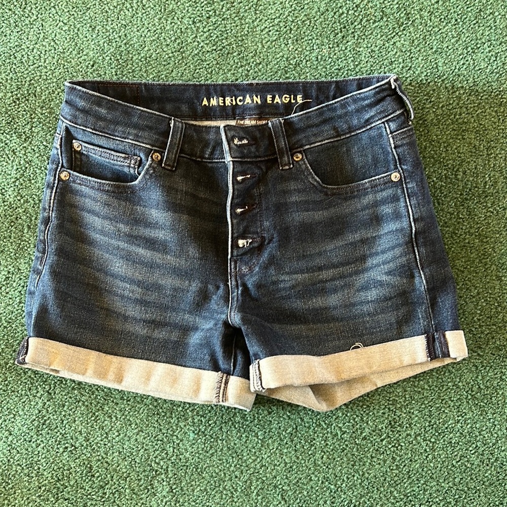 American eagle dream denim midi short